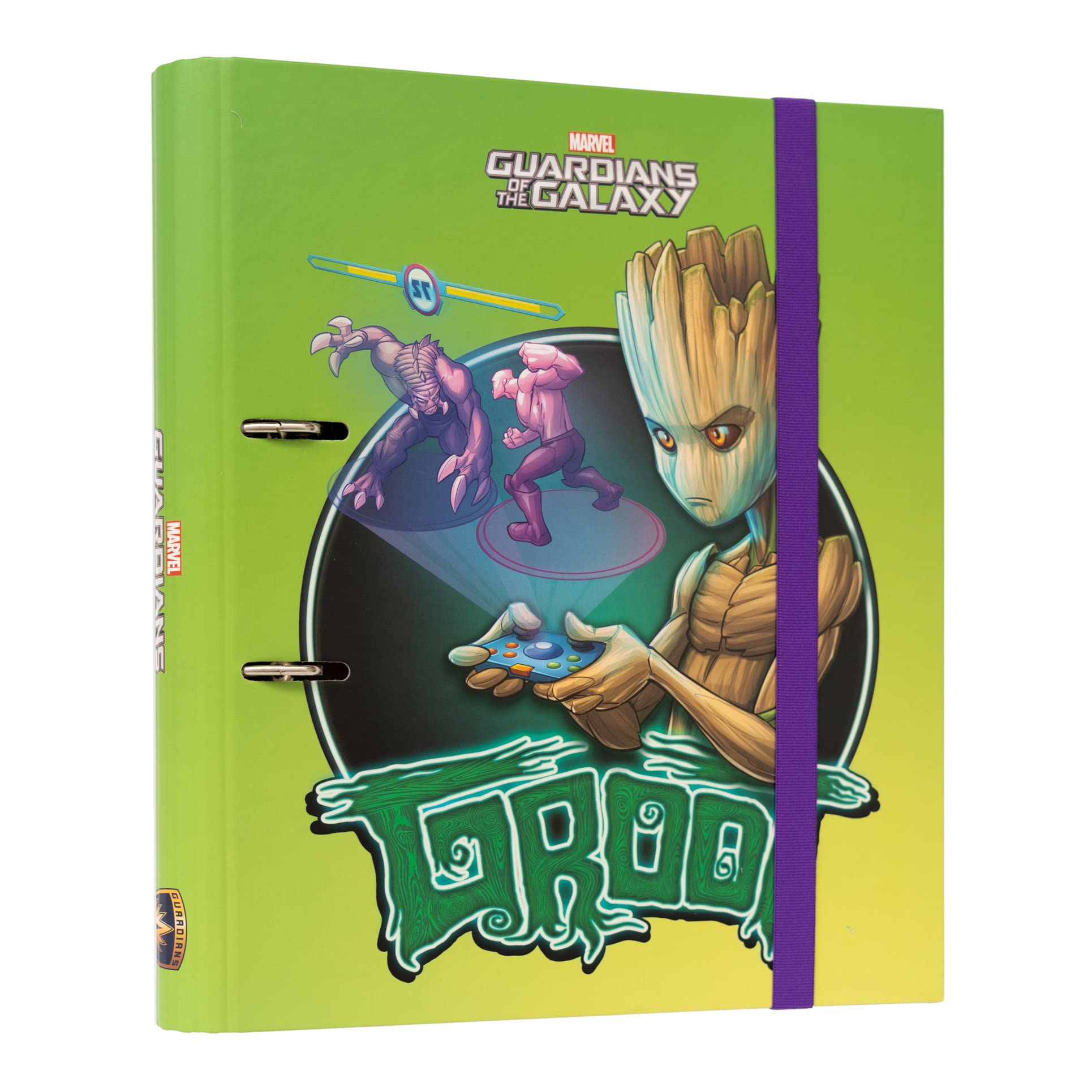 Grupo Erik 2 Ring Binder A4 - Groot Marvel Stationery | 10.6 x 12.6 inches - 27 x 32 cm - A4 Ring Binder Folder, Document Folder | Marvel Gifts, Baby Groot Gifts