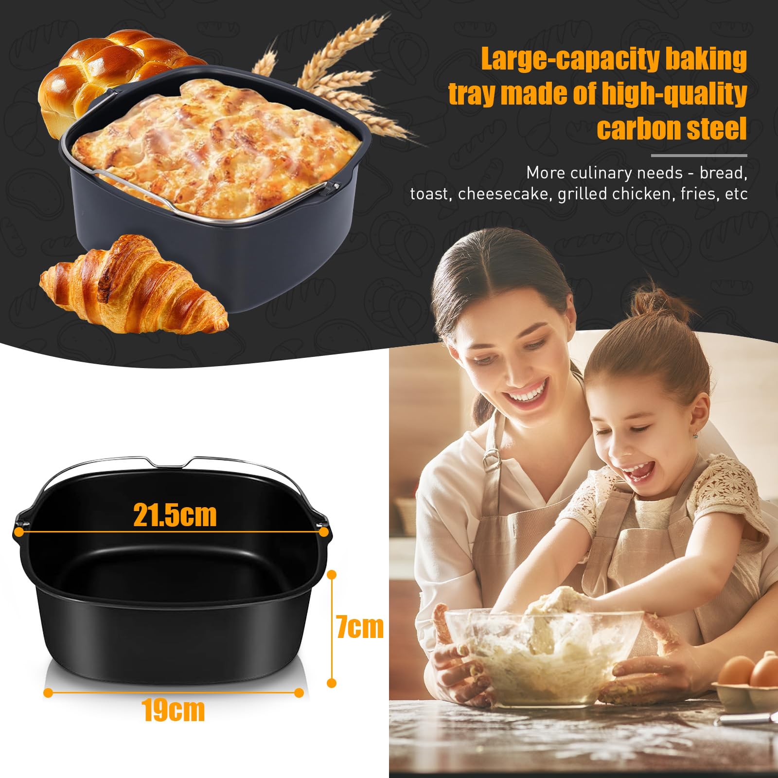 COSORI Heißluftfritteuse Zubehör für Philips XL 6,2L, XXL 7,2L/8,3L, COSORI Turbo Tower Pro 10,8L, COSORI XXL 5,5L 6,2L, Russell Hobbs 8L/8,3L, Ninja AF180EU Max Pro 6,2 L Airfryer Zubehör