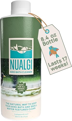 Nualgi - Limpiador de fuente y baño para pájaros, mezcla de enzimas naturales, seguro para pájaros, plantas y todos los animales, proporciona
