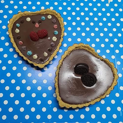Miniatura 4 de Moldes para tartas en forma de corazón, 6 sartenes para quiche en forma de corazón de 4 pulgadas, con una bandeja extraíble para tartas, utilizada