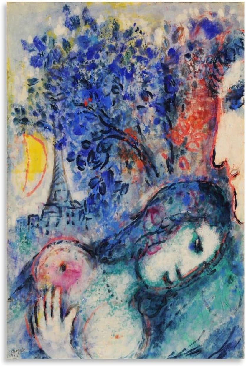 Matvsd Kohecs Marc Chagall Les Amoureux Canvas Print Wall Art, Unframed, Multiple Sizes