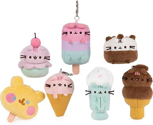 Gund Pusheen Ice Cream Surprise Plush Series #18 Mystery Unboxing, multicolor, 3 pulgadas (UNbox 1 de 8 estilos misteriosos)