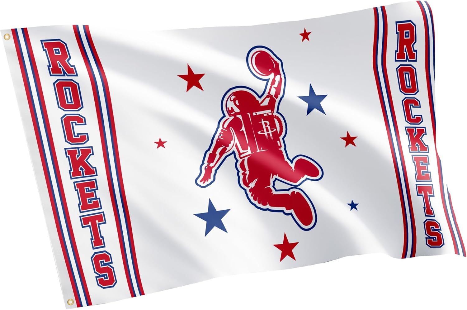 Desert Cactus Houston Rockets Flag NBA 100% Polyester Indoor Outdoor 3x5 feet National Basketball Association Team Flags (Flag City Edition 2023 B)