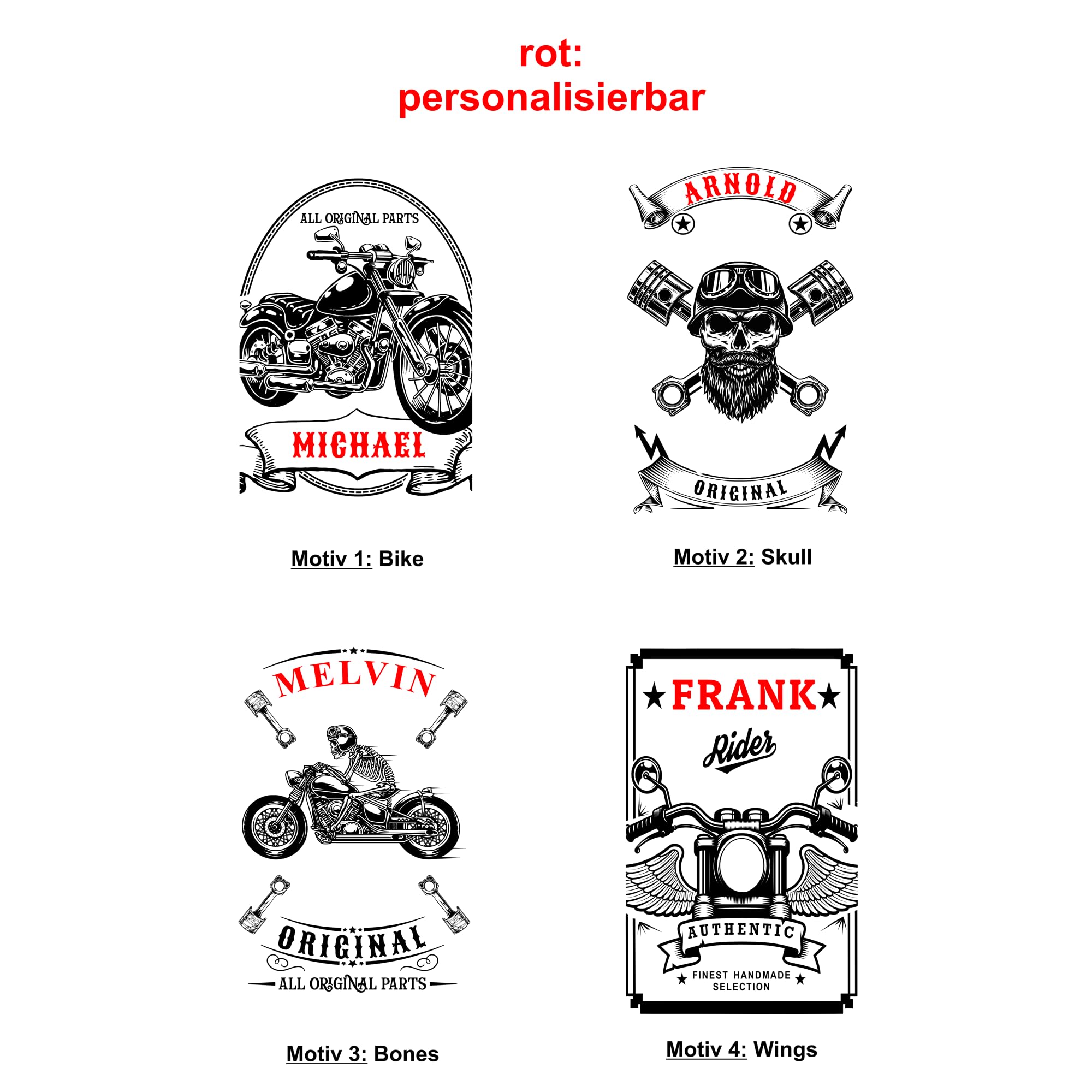Zippo Benzinfeuerzeug mit Gravur Motorrad personalisiert mit Name für Motorradfahrer Biker Chopper Sturmfeuerzeug Chrome Brushed Geschenk (Motiv 1: Bike)
