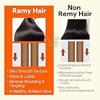 Vista 8 de Full Shine Extensiones de cabello humano de 22 pulgadas para coser, castaño a rubio miel, mezcla de rubio platino, 3.70 oz