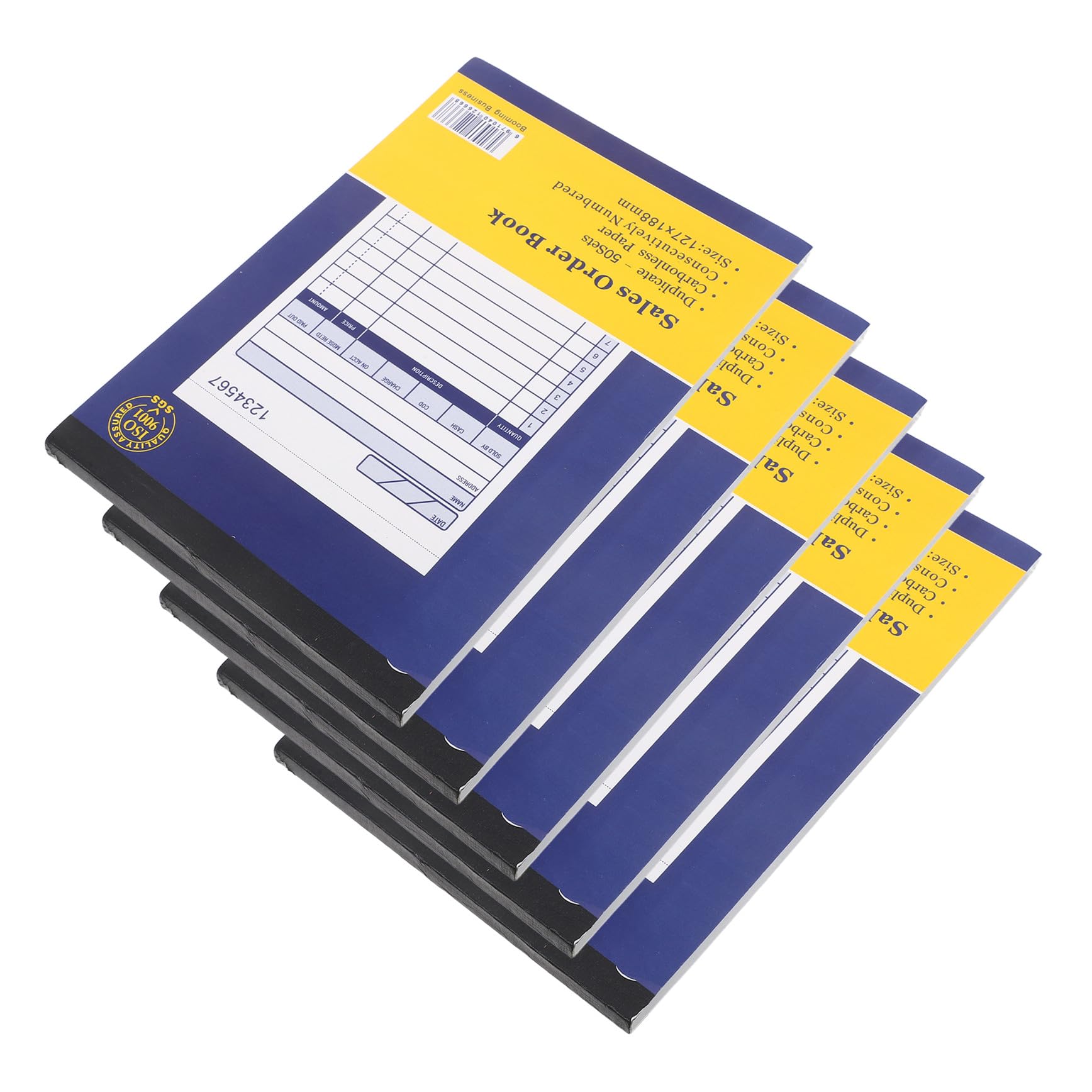 PLAFOPE 5 Piezas Libro de Pedidos para Pequeñas Empresas Partes Duplicado para Registro de Facturas y Seguimiento de Órdenes Uso Restaurantes Oficinas y Comercio