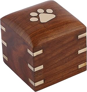 Wooden Urns for Dogs Ashes, Decorative Wooden Urns for Ashes, Rosewood Cremation Urns for Dogs, Pet Urns for Cats, Cremation Box (10 Ibs)