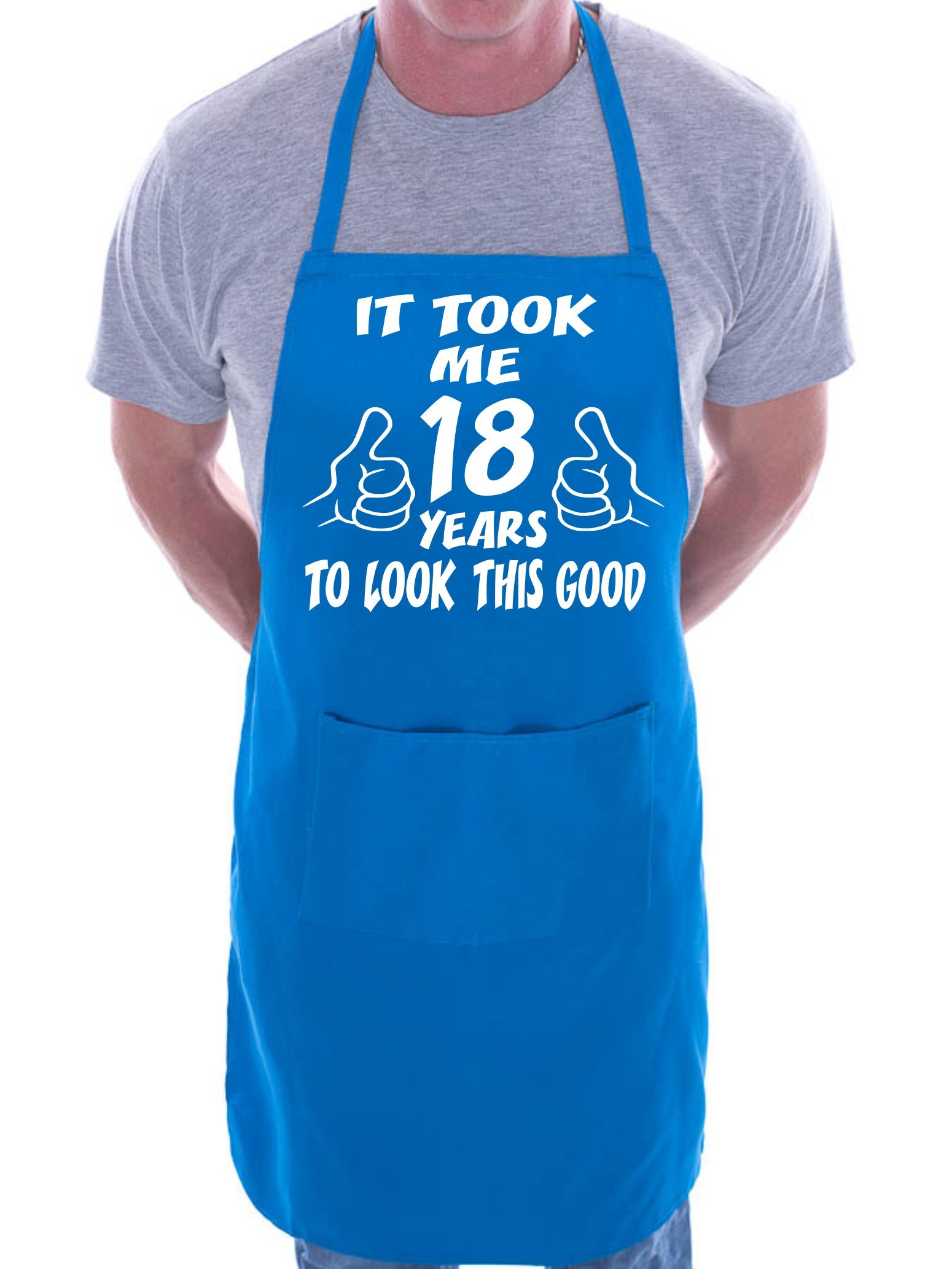 Print4u Men's Blue 18Th Birthday It Took 18 Years Bbq Cooking Funny Novelty Apron