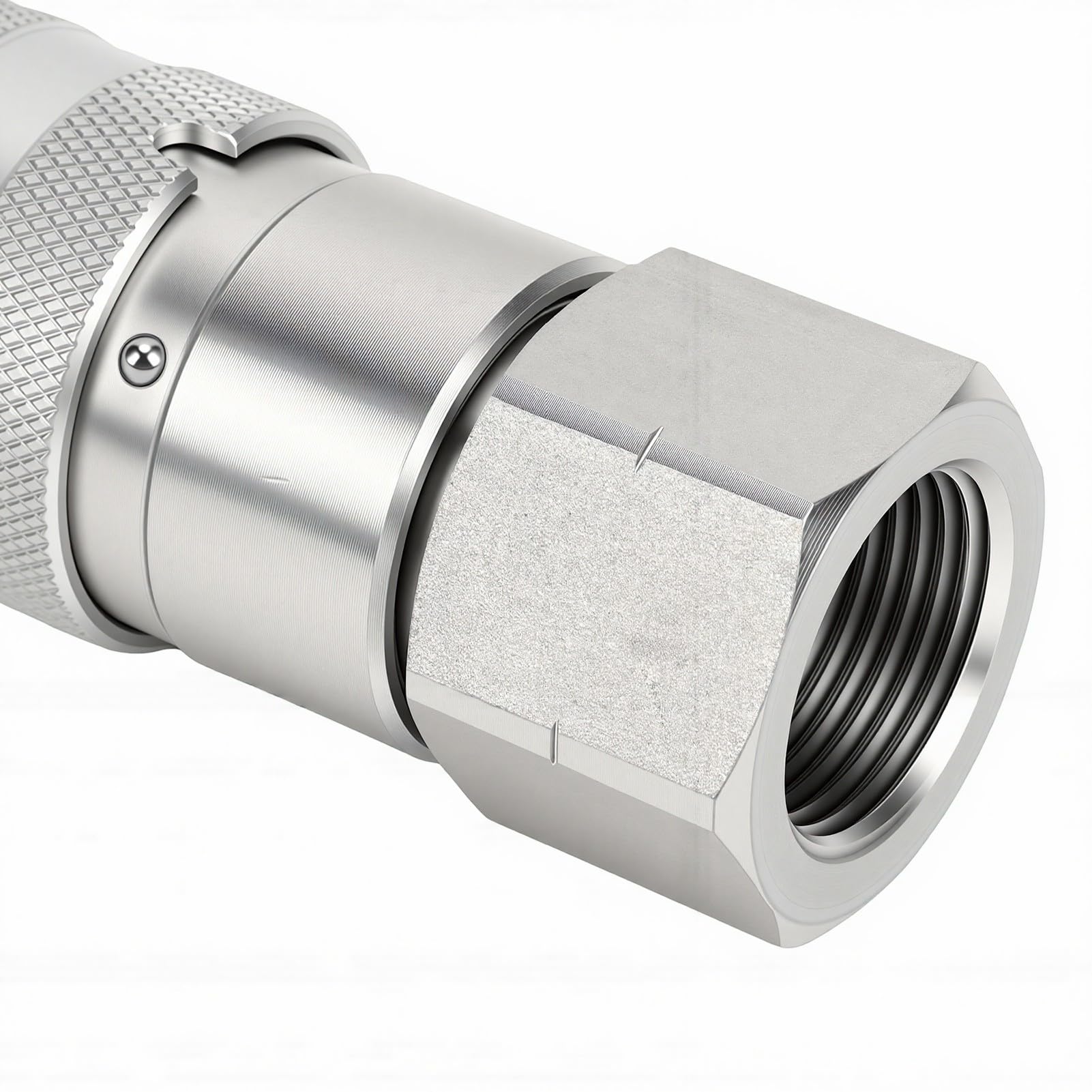 Acoplador Conexión Rápida Hidráulica Cara Plana Rosca NPT 3/4 pulg., Cuerpo 1/2 pulg. Acoplamiento Rápido Hidráulico Accesorios Conexión Rápida Metal para Estándar ISO 16028