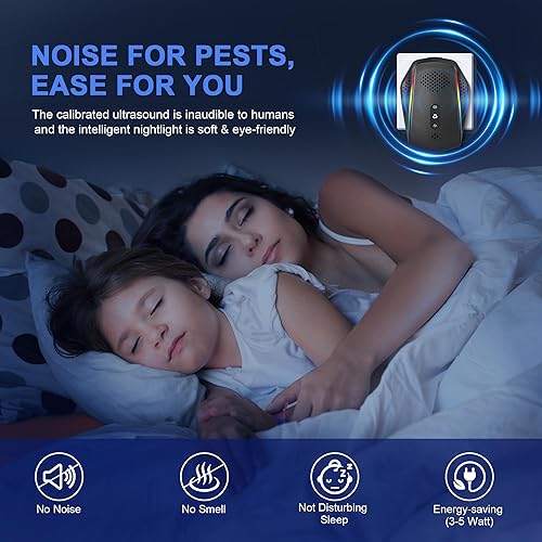 Miniatura 6 de Repelente ultrasónico de insectos y plagas para interiores, repelente para roedores, ratones, ratas, cucarachas, hormigas, arañas, insectos, moscas,