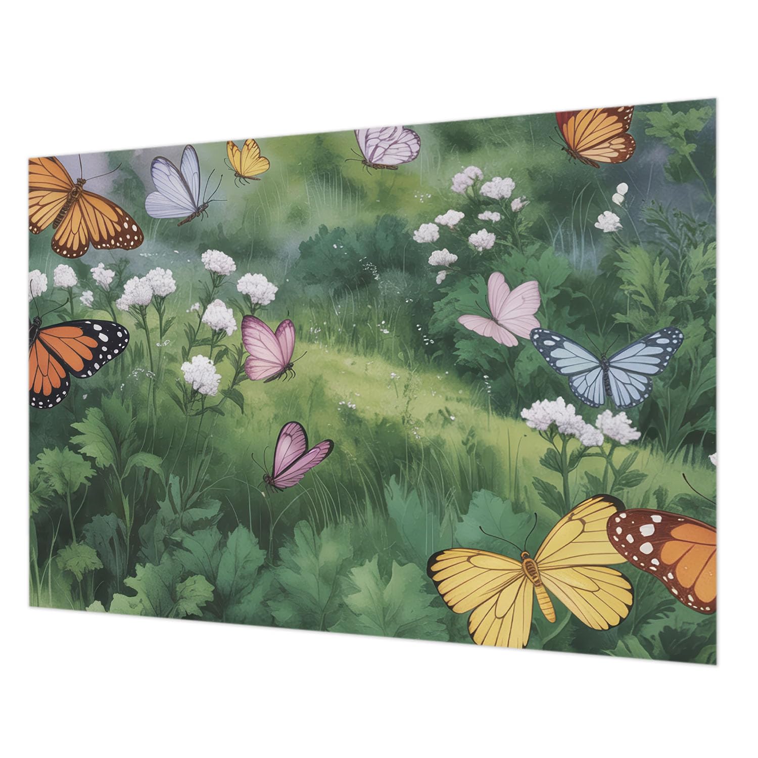 Papier peint intissé papillons prairie 208x146 cm pour salon