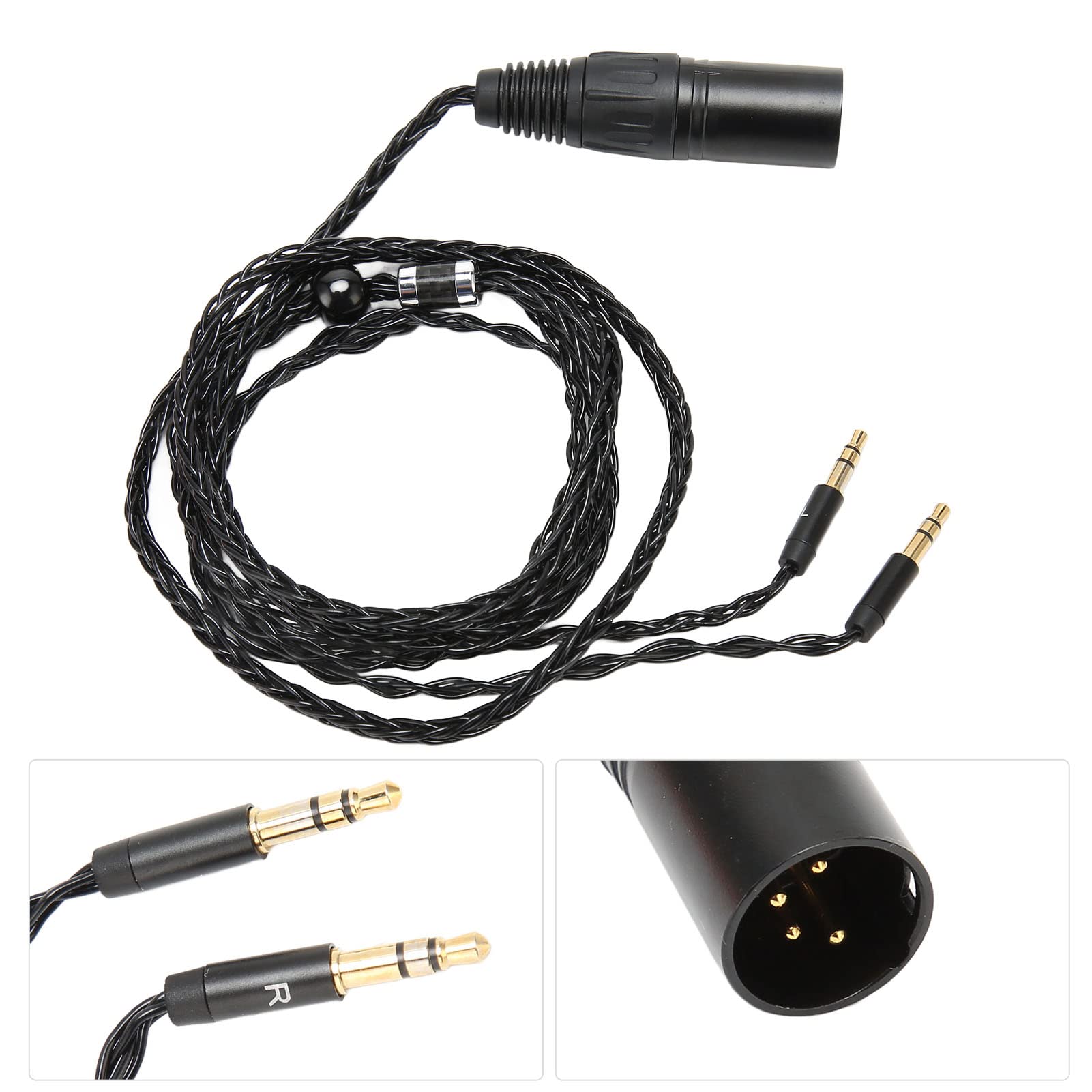 4-pinowy XLR Męski na Podwójny 3.5mm Wtyczka Kabel Audio Słuchawek dla Hifiman Arya, dla Sundara, dla Ananda, dla HE400SE, dla MDR-Z7, Z7M2, Z1R, dla D7200.