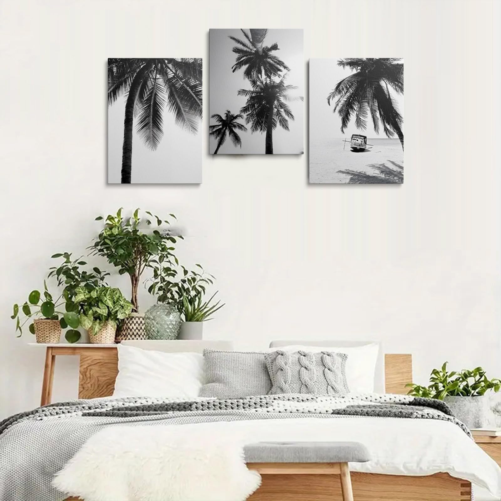prinfantasy Canvas Black and White Wall Art - Pictures Plant Prints Home Decor Framed Ready to Hang YH1408 - Image 4