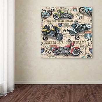 Amazon.com: Trademark Fine Art Vintage Motorcycles On Route