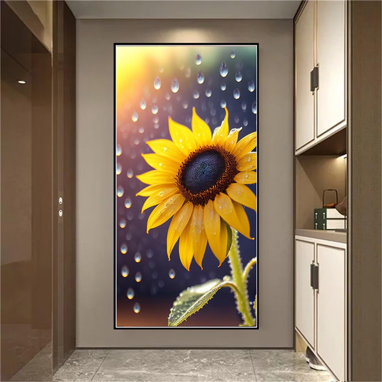 Diamond painting tournesol 5D DIY grand format 100x220cm
