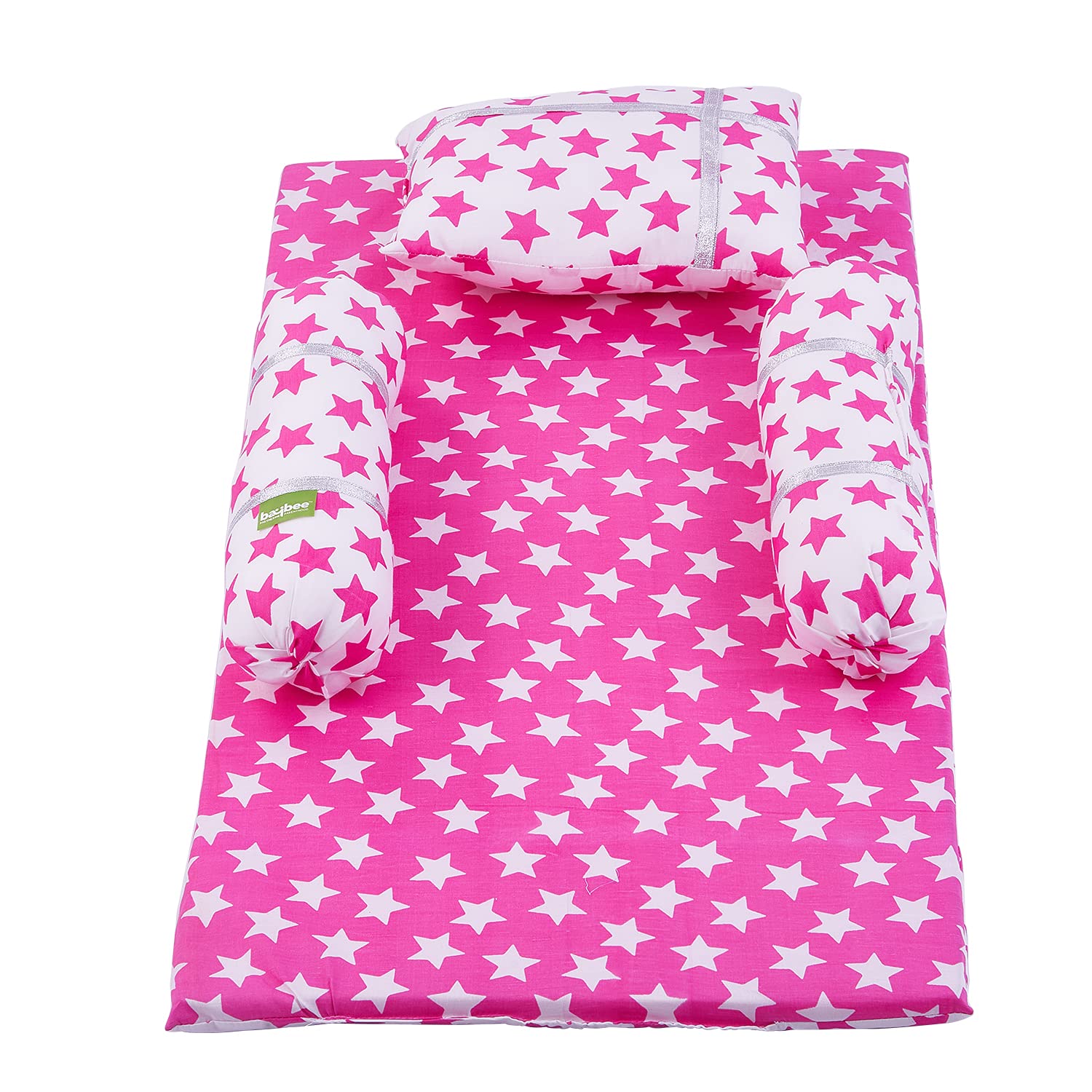 BAYBEE Foldable Baby Crib Cot Mattress Pad with Double Sides | Portable Baby Jhula Mattress Pad, Playard (Mattress Pink) - Image 2 thumbnail