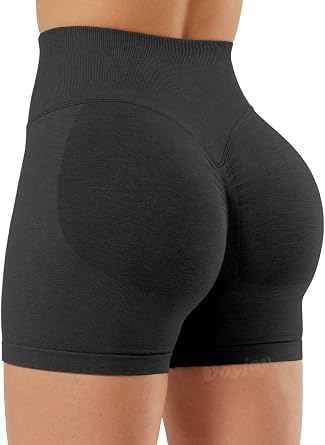 VOYJOY Women Impact Cation Shorts 4.5" Butt Lifting Yoga Shorts | Hidden Scrunch,No Front Seam,High Waist,Seamless,Tummy Control