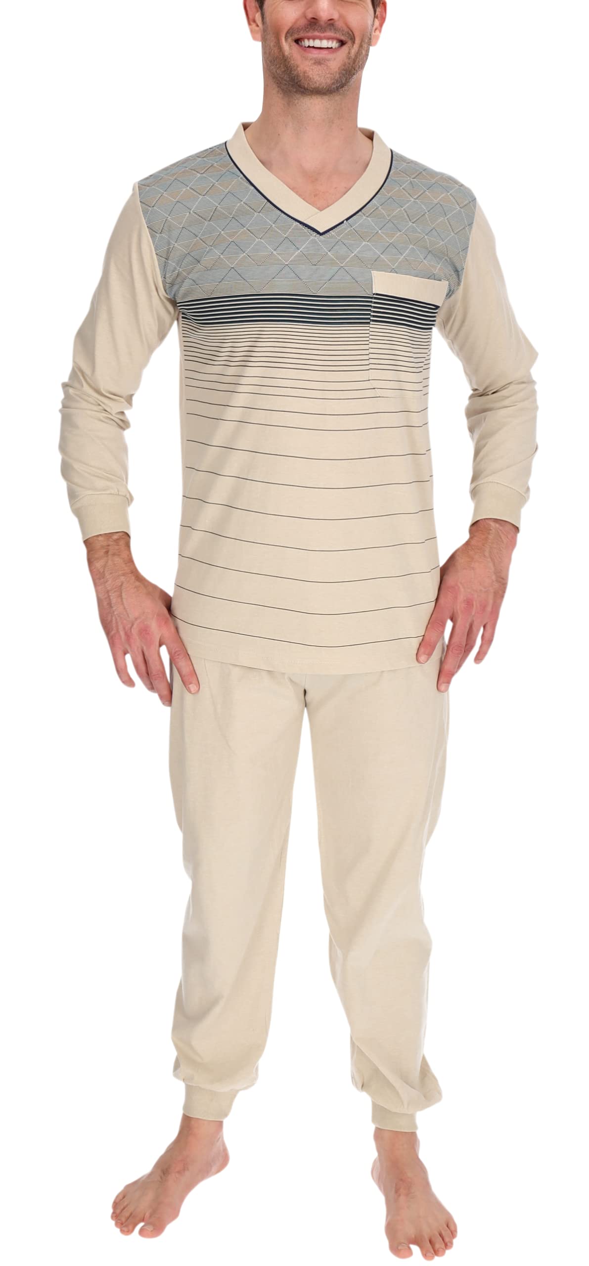 Schuerzenfabrik - Pyjama voor heren, korte mouwen, maat M tot XXXL, Korte pyjama, Bourgondië
