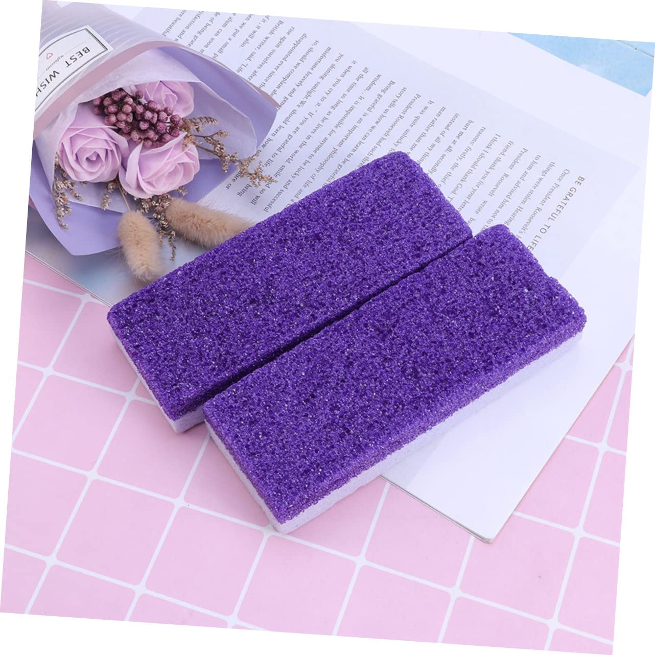 FOMIYES 2Pcs Double Sided Pumice Stone Foot File Remover Dead Skin Scraper for Smooth Feet Purple