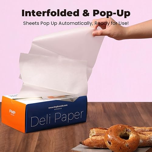 Miniatura 45 de Fit Meal Prep Paquete de 500 hojas de papel encerado de 10 x 10.75 pulgadas para alimentos, envolturas de papel sándwich precortadas entrelazadas a