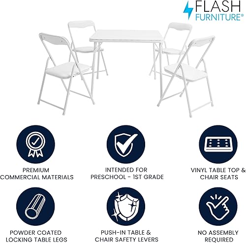 Miniatura 83 de Flash Furniture Mindy Kids - Mesa plegable de color bronceado para niños Beige Bronceado,Negro