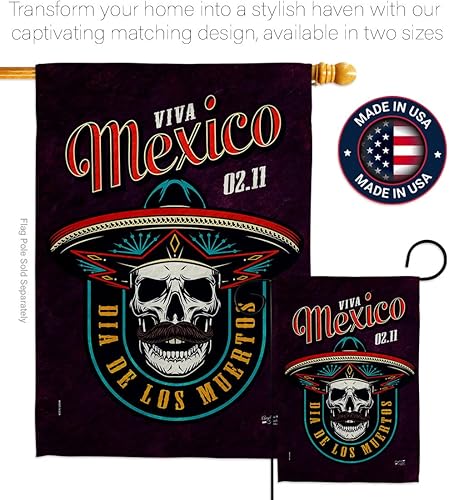 Miniatura 4 de Dia De Los Muertos Bandera Americana para Exteriores Paquete de Cartel de Césped Jardín Exterior Póster de Pared para Puerta Tumba Tapiz Decoración