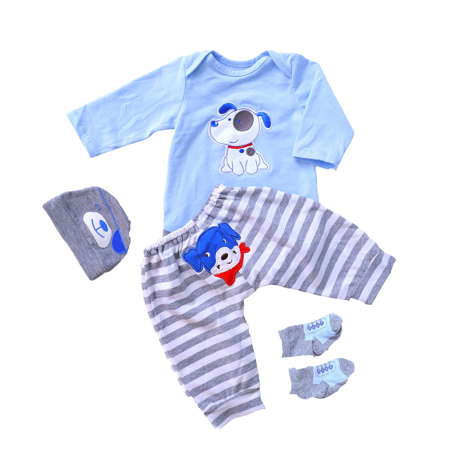 ZIYIUI Vestiti per Bambole Reborn Quattro Accessori di Vestiti 20-22 pollici Bambole Reborn Vestiti Per Ragazzo Blu