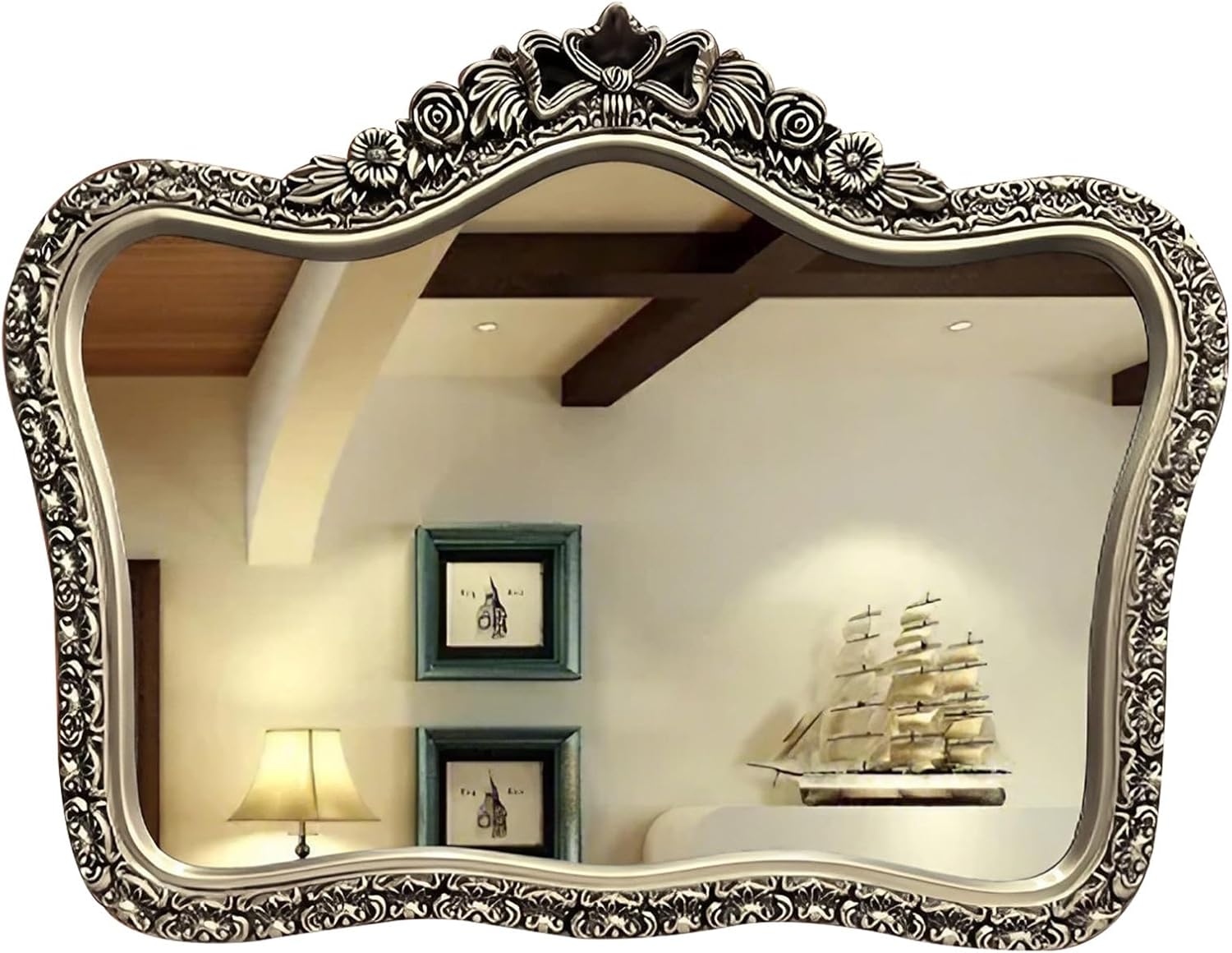 とても大きなバロックスタイル 壁掛け鏡 金色 バロック調 オーバル