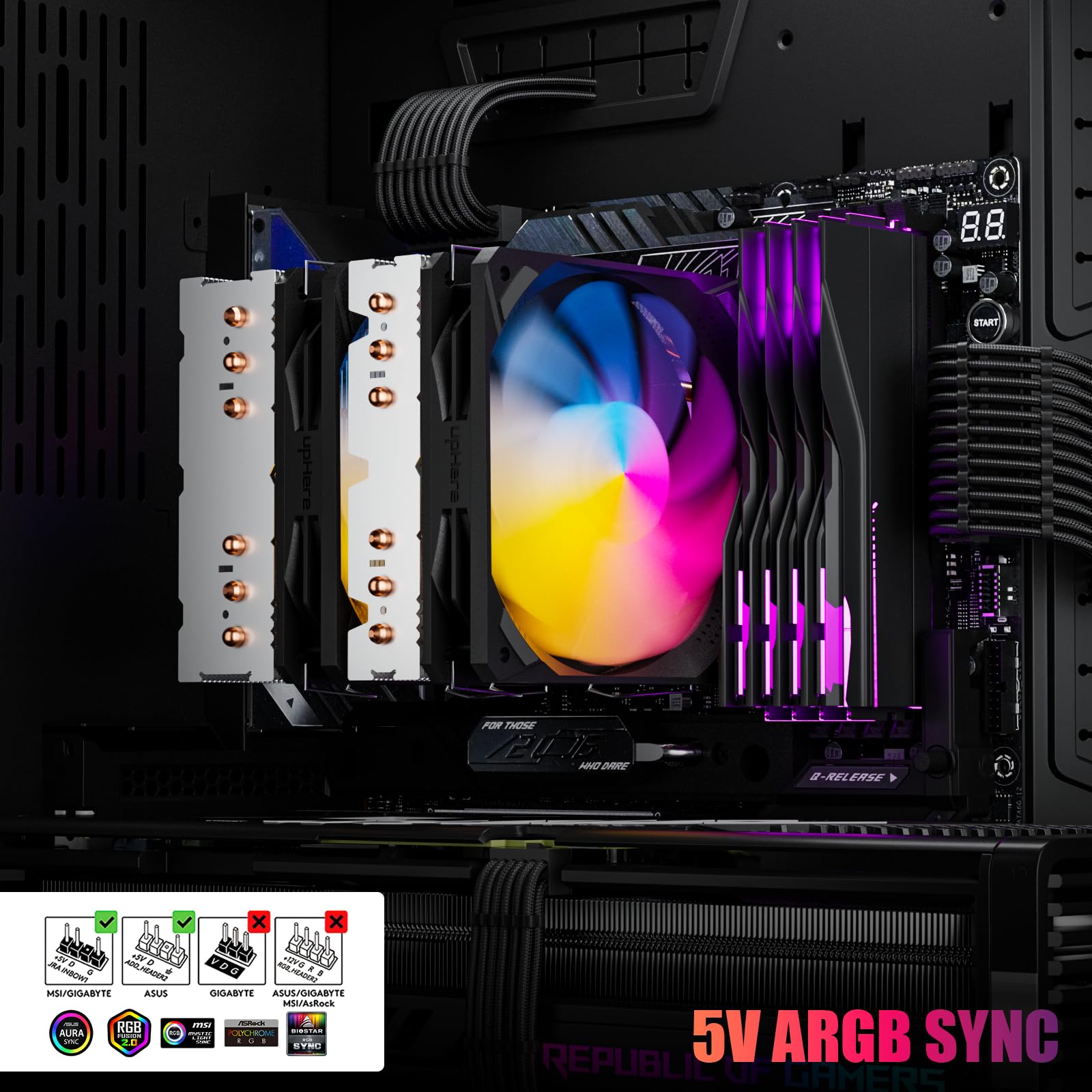 Amazon.com: upHere D6SEC Dual Tower CPU Air Cooler with 6mm