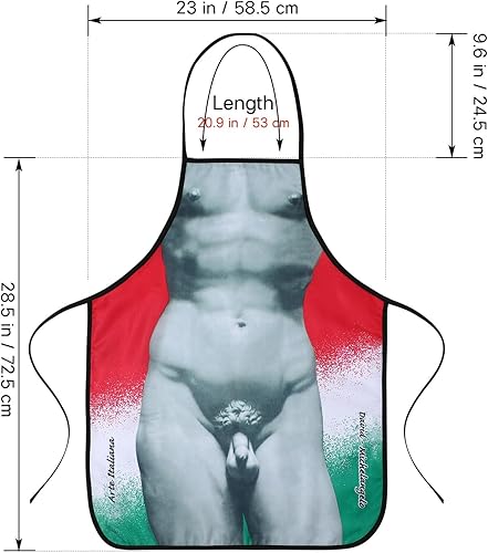 Miniatura 2 de Cabilock Delantal de cocina novedoso para hombres, divertido delantal de estatua de David para adultos para asar a la parrilla, hornear, cocina,
