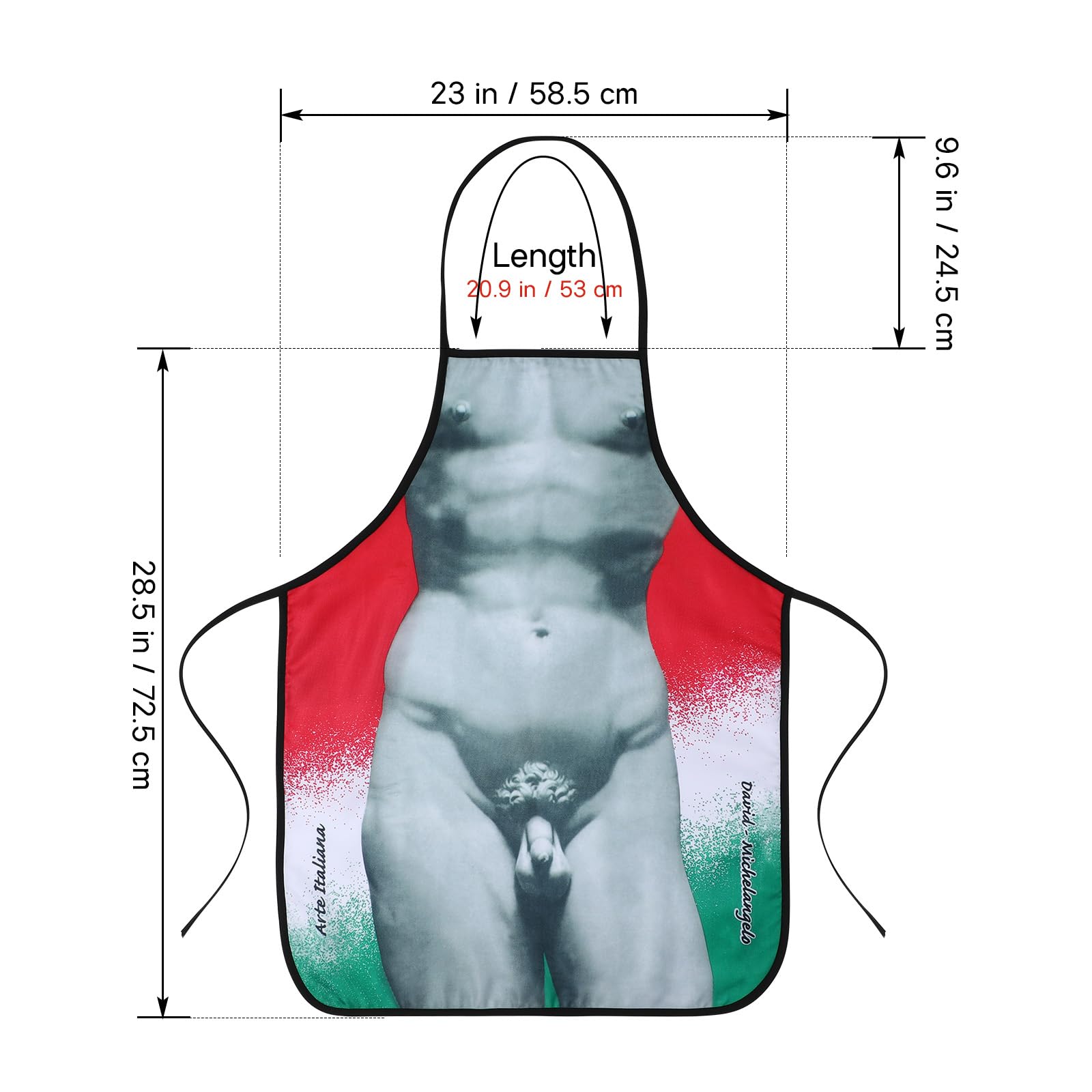 Cabilock Grembiule da cucina novità grembiule da cucina per uomo divertente statua di David grembiule per adulti per grigliare barbecue cottura cucina festa divertente per uomini
