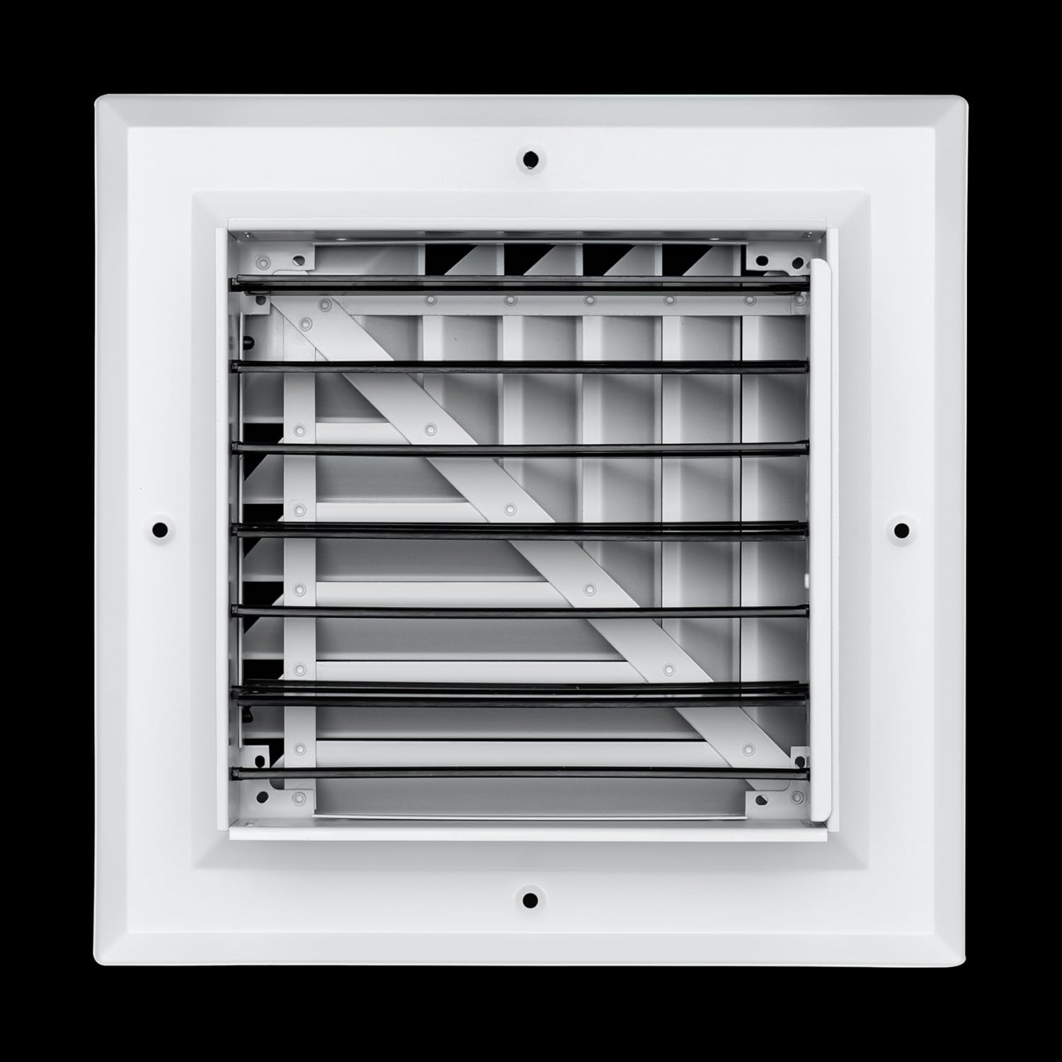 Fits 8x8 Duct Opening | 2 Way L-Pattern Aluminum Square Ceiling Diffuser by Handua | Register Vent Cover Grille for Ceiling | Rust Proof | White | Outer Dimensions: 9.75" X 9.75"