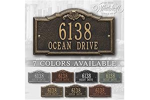 Whitehall Personalized Cast Metal Address Plaque - The Gatewood Plaque, Durable All-Weather...