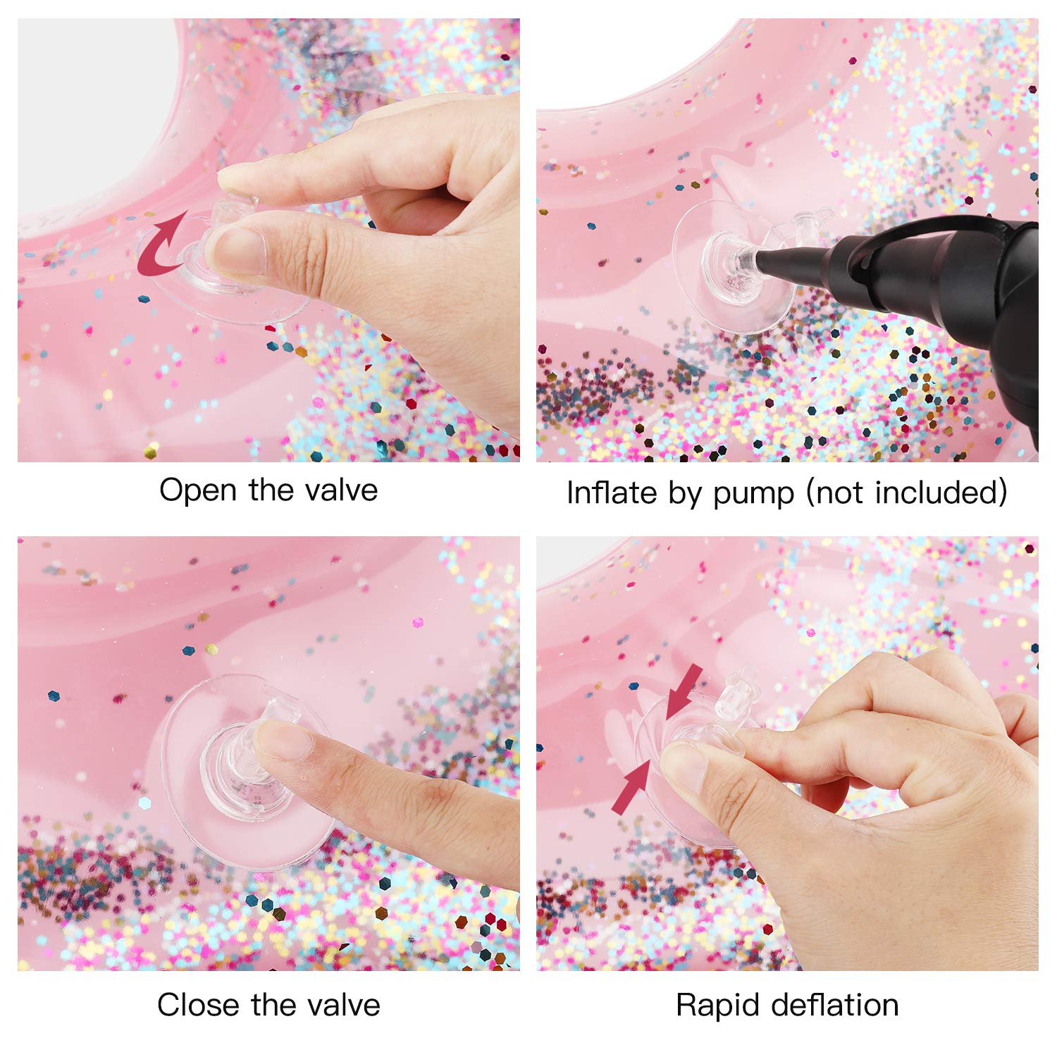 Anello Nuoto Gonfiabile A Cuore - Per Bambini E Adulti, PVC, Per Piscina E Spiaggia - Foto 3