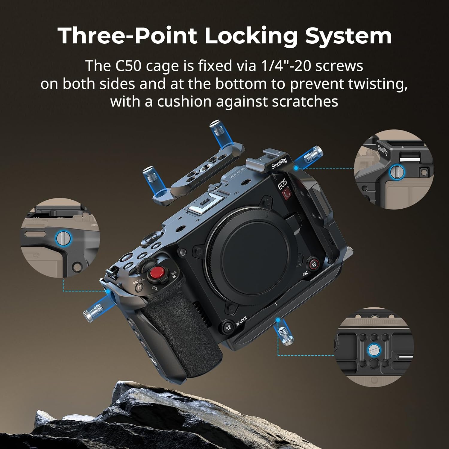 SmallRig Cage Kit for Canon C50 with Top Handle, Hand Strap, Dedicated Handheld Kit with Cable Clamp for HDMI, Built in Quick Release Plate for Arca for DJI RS Series Stabilizers and Tripods - 5809