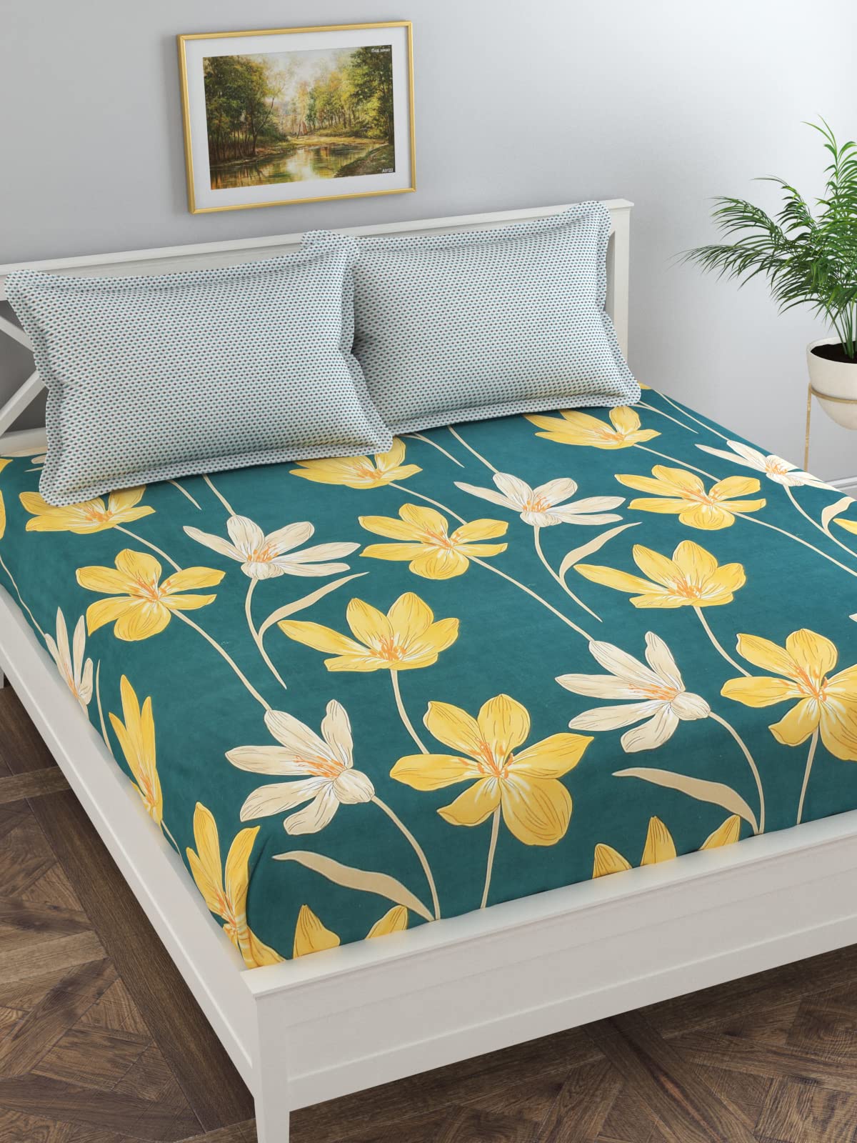 Florida Bedsheet for Queen Size Bed with Pillow Covers and Made of Cotton with Beautiful Floral Print (B0B4KFNGC1) Amazon Price History, Amazon Price Tracker