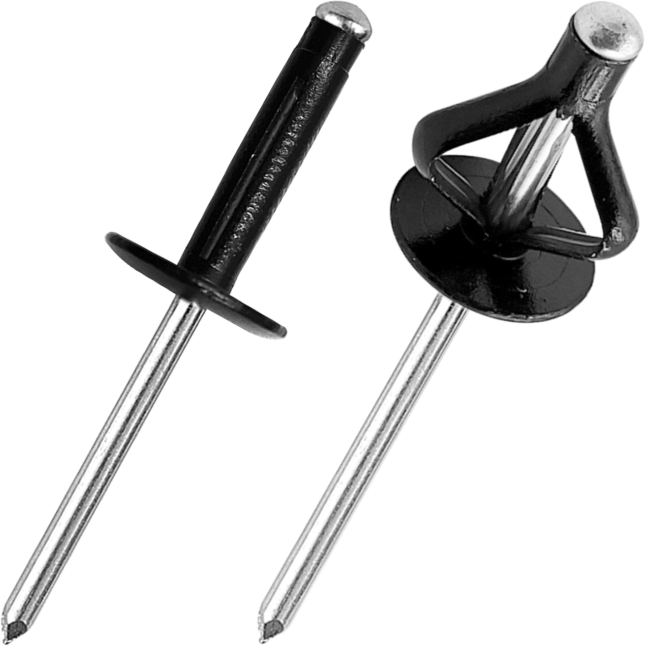 50Pcs Aluminum Trifold Blind Rivets, Half Black, Ø4.0x20 Large Head 12mm