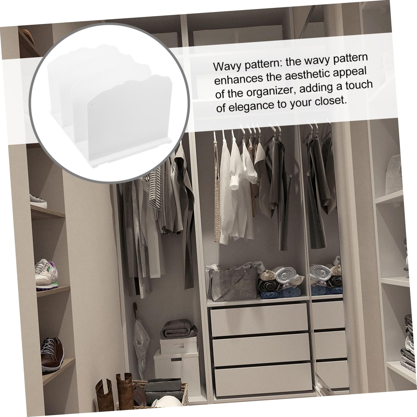 Cabilock 2 Piezas Estante Separador Ajustable para Almacenamiento de Bolsos Divisor Wavy para Organización de Armarios y Oficinas para Cartera y Accesorios Diseño Elegante y Duradero