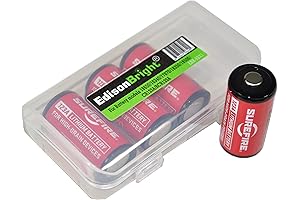 SureFire EdisonBright CR123A Lithium Batteries 4-Pack SF123A BBX3 Battery Carry Case
