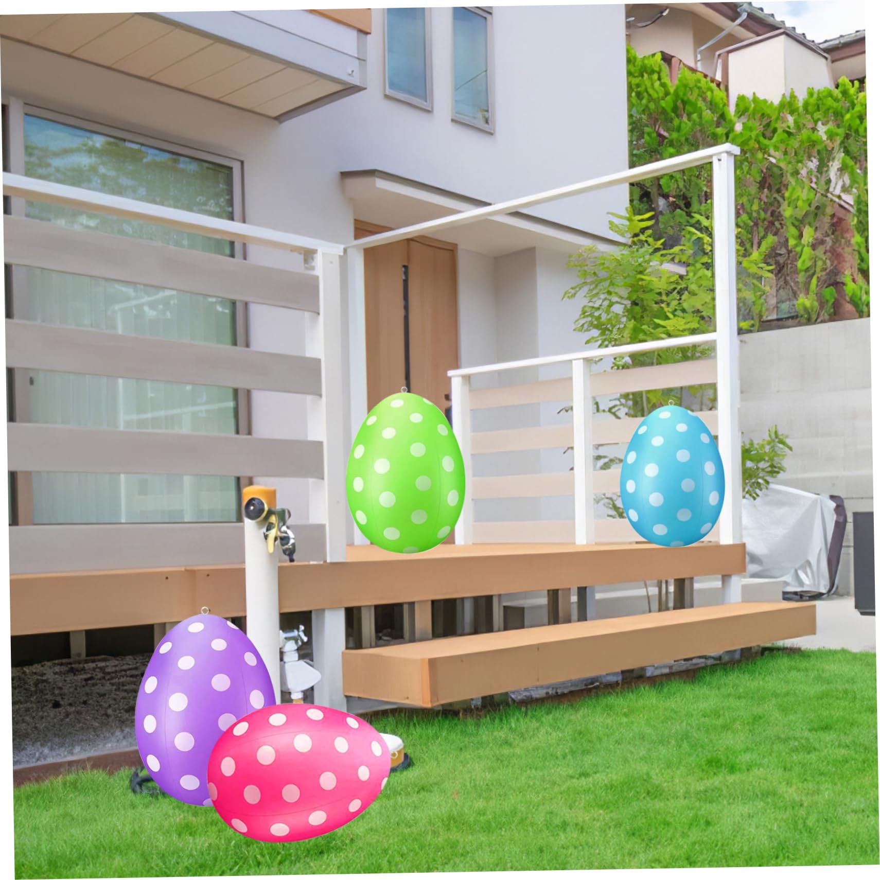 6pcs Ostern Schlauchboote im Freien Dekorationen, aufblasbare Ostereier