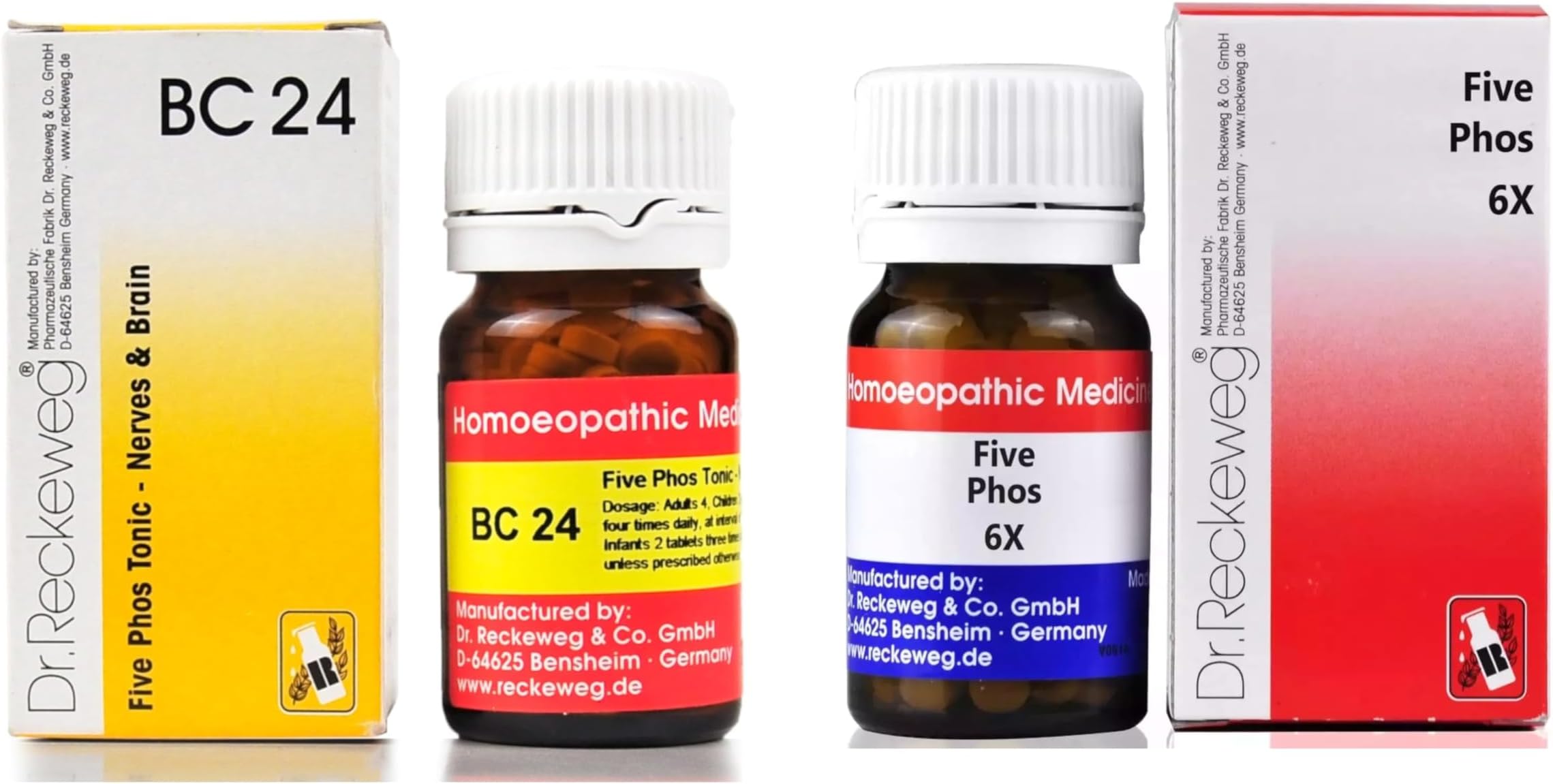 Reckweg BC 24 Five Phos Tonic-Nerves & Brain Tablets 20g + Reckweg Five Phos 6x Tablets (combo)