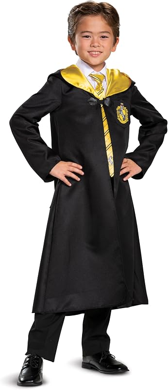 Disfraz de Harry Potter Hufflepuff, bata oficial de Wizarding World, accesorio clásico de vestir para niños, talla infantil (7-8)