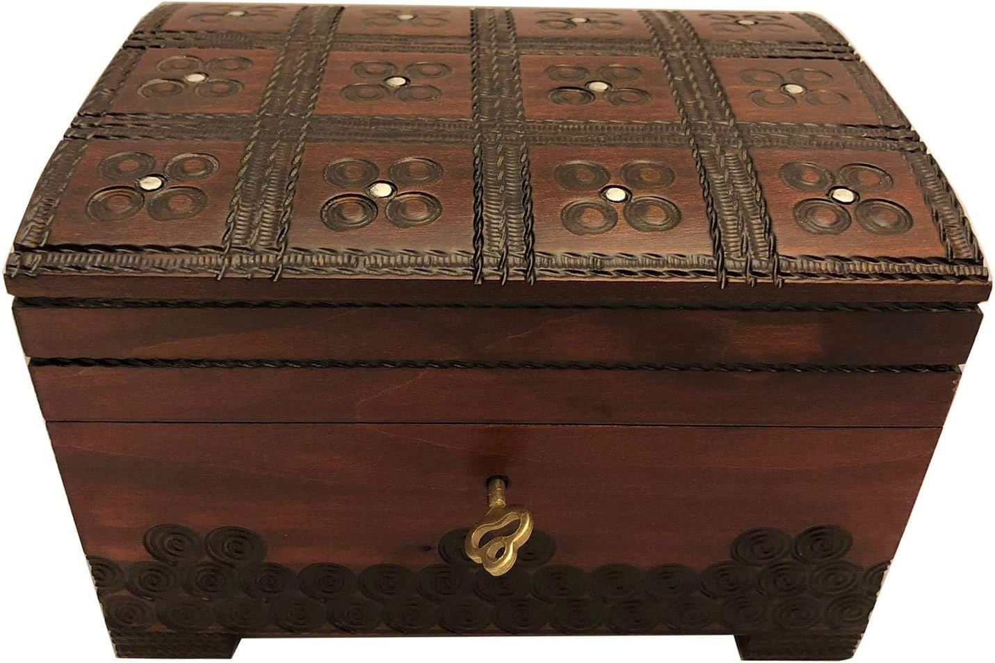 Amazon.com: Polish Handmade Jewelry Box Linden Wood Keepsake Large ...