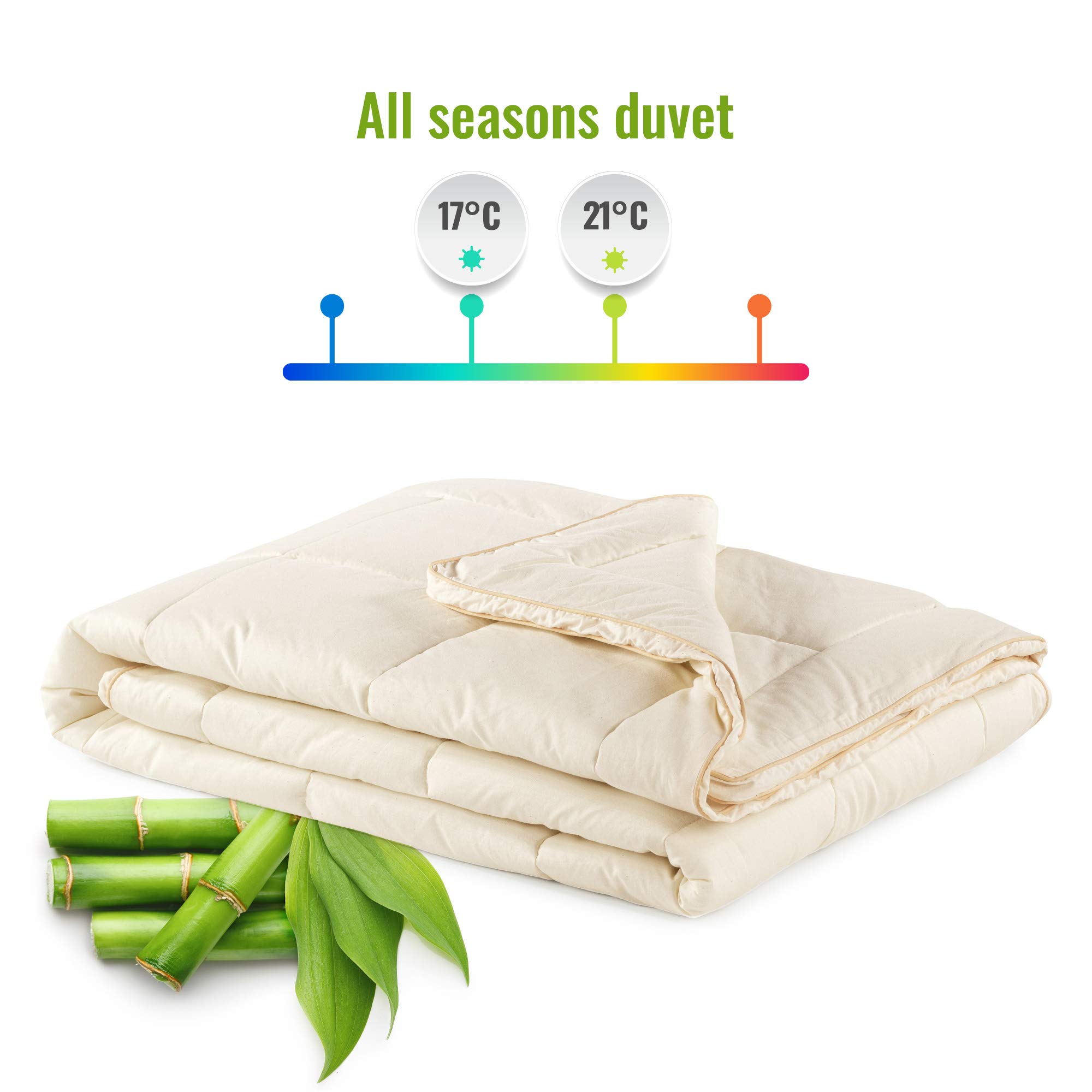 Vitapur Winterdecke Mit Bambusfasern – 140x200 Cm, Voluminös & Weich, Allergikergeeignet, Waschbar