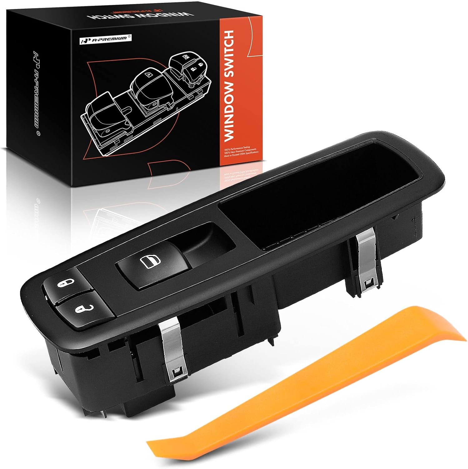 A-Premium 8 Pins Power Window Switch Compatible with Chrysler Town & Country & Dodge Grand Caravan Nitro, Journey & Jeep Liberty, No Auto, Green Light, Front Right Passenger Side, Replace# 4602540AF