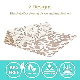 JumpOff Jo Baby Play Mat - Large Folding Foam Play Mat for Infants, Babies, Toddlers, Waterproof, Double-Sided (70 x 59) - Westbound