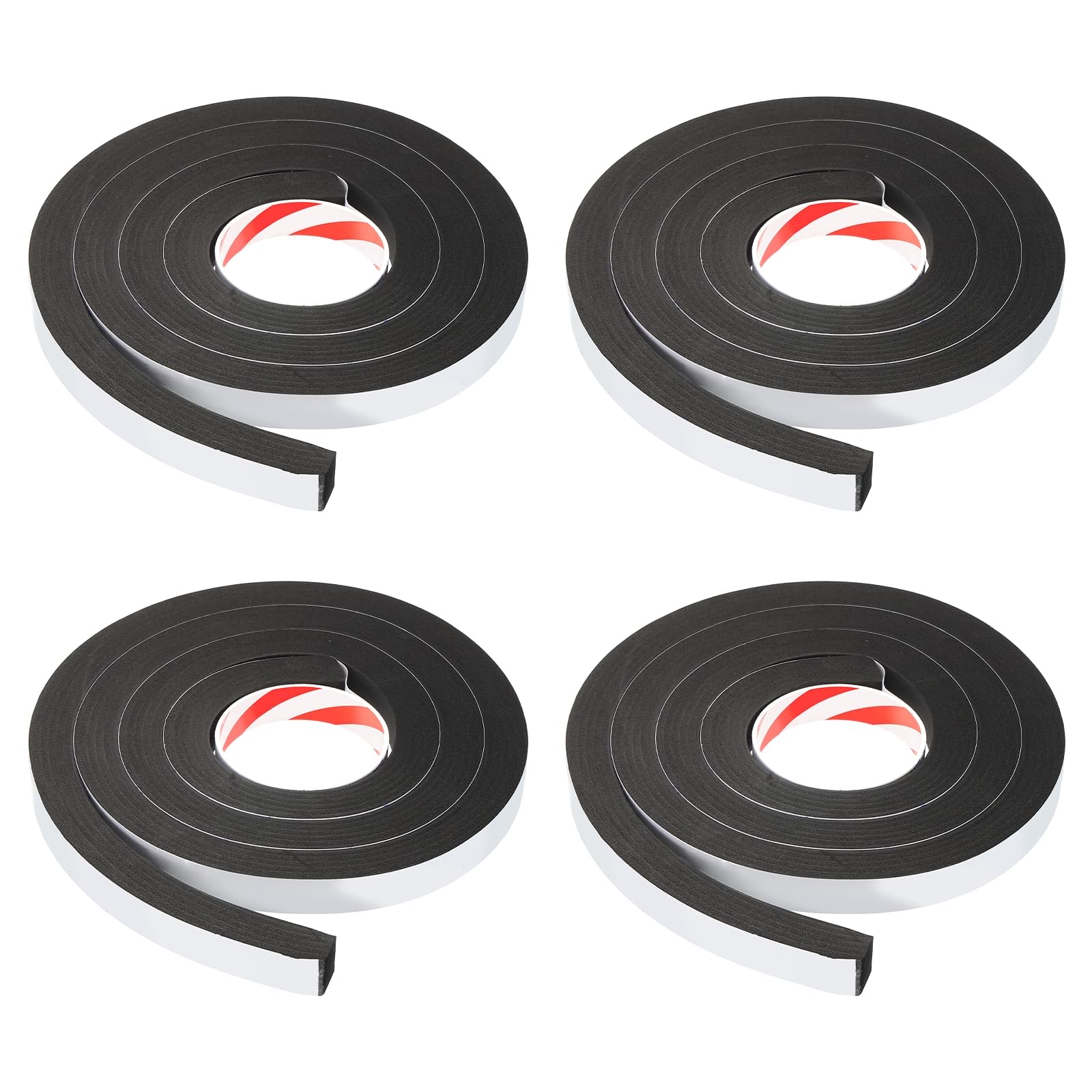 PATIKIL Foam Insulation Tape 20mm(W) x 20mm(T) x 2m(L), 4 Pcs Single-Sided Self Adhesive Weather Stripping Door Seal Strip for Door Window Air Conditioning, White