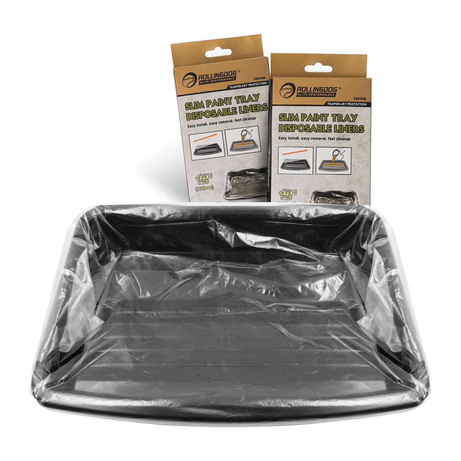 ROLLINGDOG Bac à peinture de 30,5 cm et 10 revêtements de bac à peinture – Parfait pour peindre sans désordre, nettoyage facile et utilisation durable