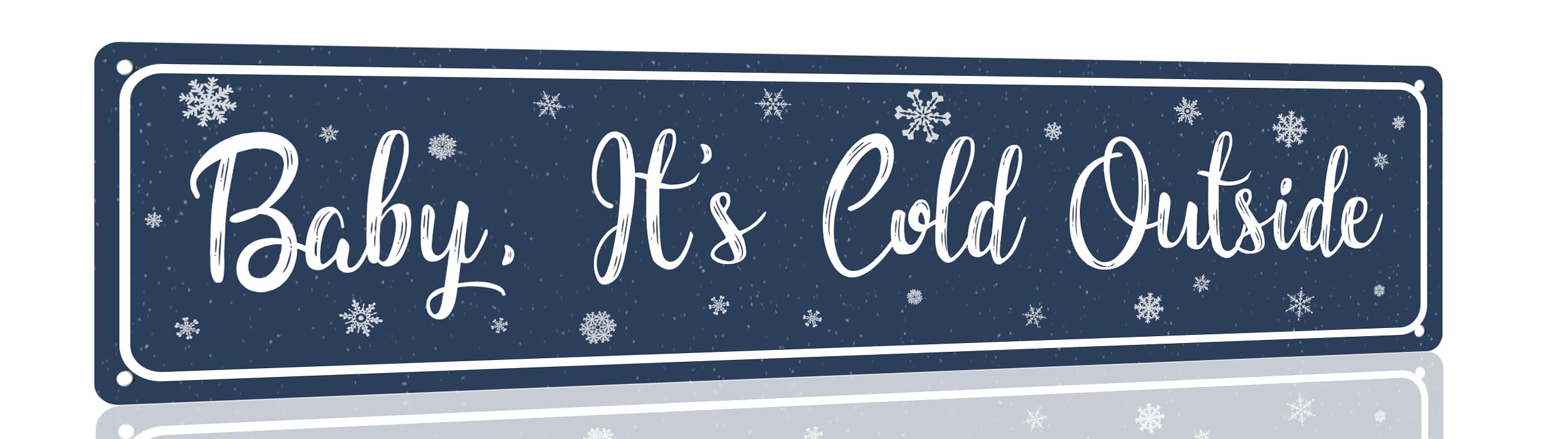 peiyeety Baby It's Cold Outside Vintage Metal Tin Sign | Rustic Winter Wall Decor Retro Art for Home Garage Bar Farmhouse Patio Man Cave Waterproof Durable Decor 4x16 Inch
