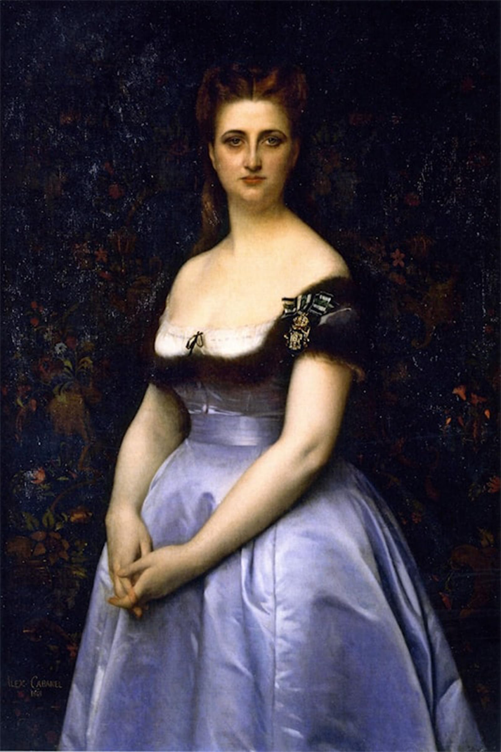 POSTERIIk Vintage Classic Picture Landscape Artwork Madame Carette by Alexandre Cabanel Portrait Canvas Painting for Office Home Decor 60x90cm